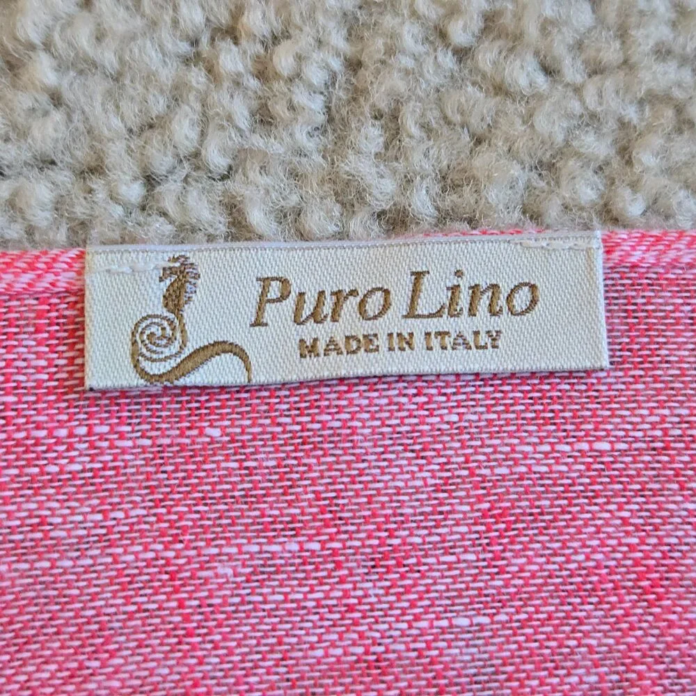 NWOT Puro Lino Italian Linen Scarf Pink - Picture 3 of 7